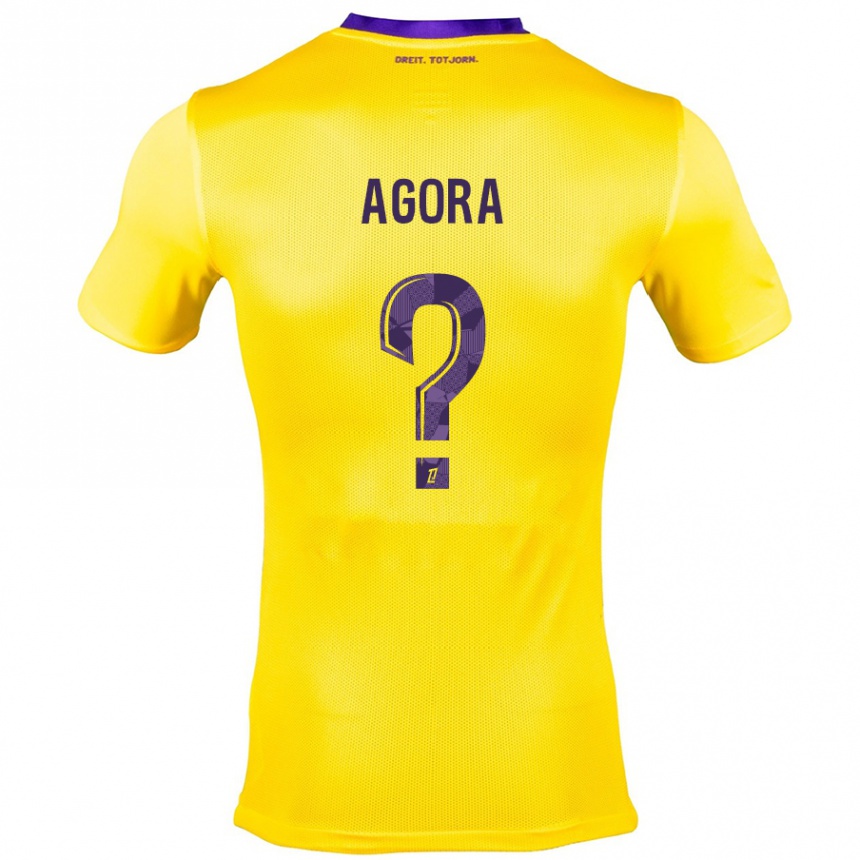 Niño Fútbol Camiseta Yannick Agora #0 Amarillo Morado 2ª Equipación 2024/25 Argentina