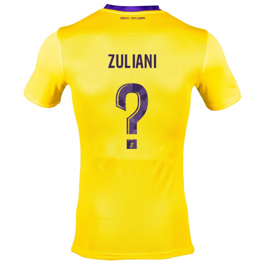 Niño Fútbol Camiseta Edhy Zuliani #0 Amarillo Morado 2ª Equipación 2024/25 Argentina