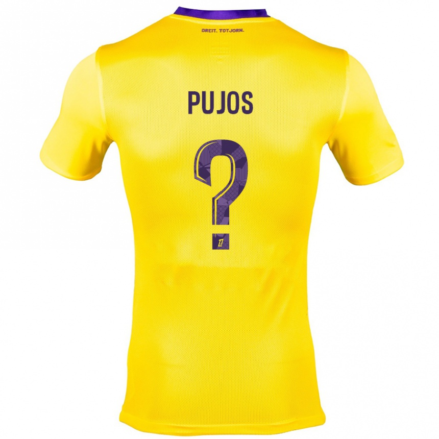 Niño Fútbol Camiseta Clément Pujos #0 Amarillo Morado 2ª Equipación 2024/25 Argentina