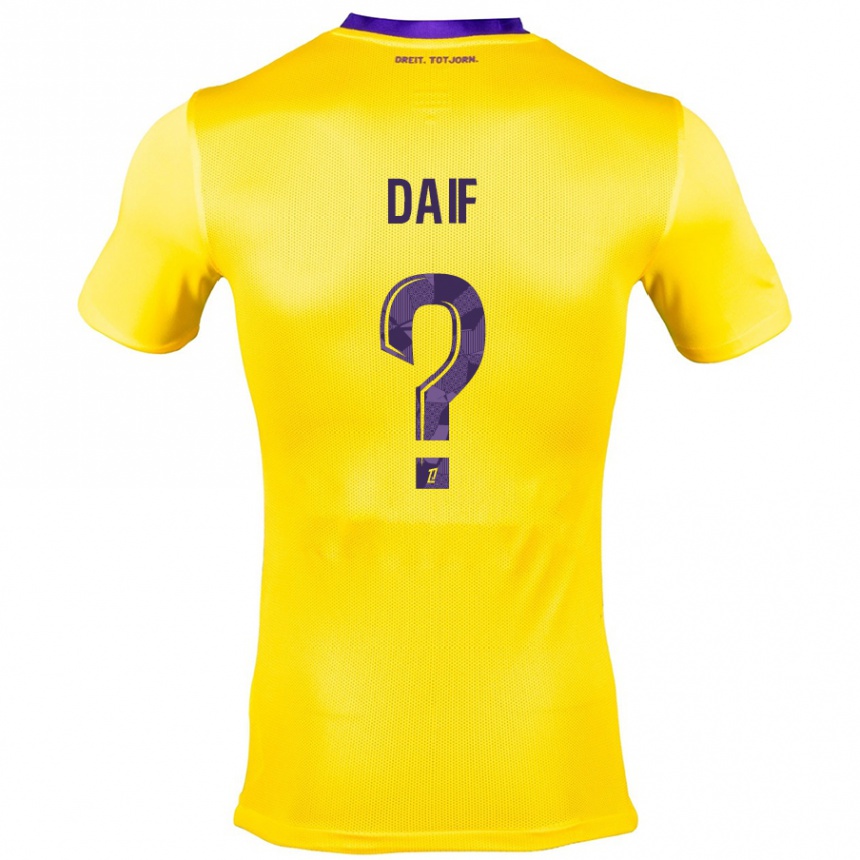 Niño Fútbol Camiseta Mouhamed Daif #0 Amarillo Morado 2ª Equipación 2024/25 Argentina