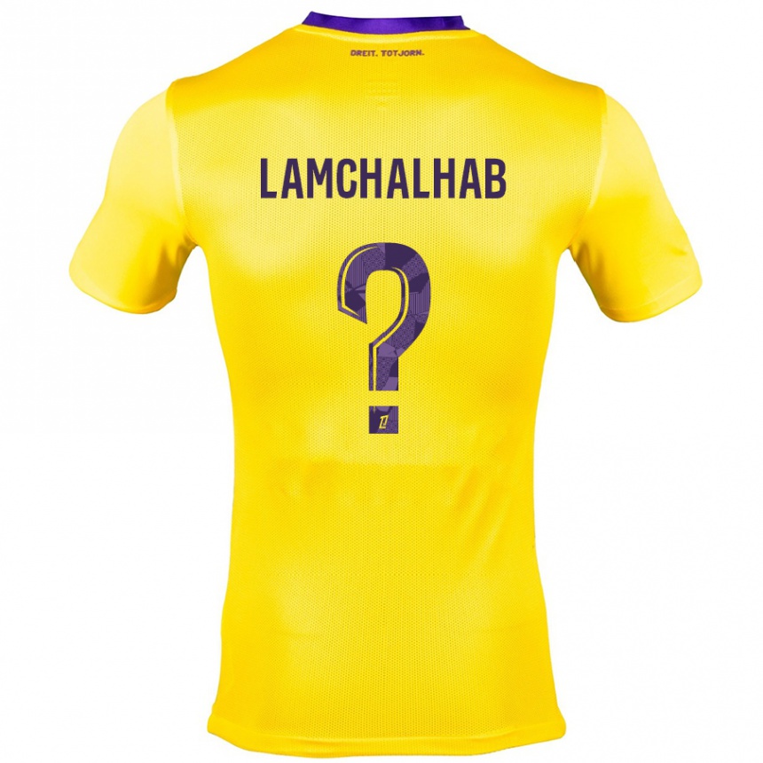 Niño Fútbol Camiseta Merwan Lamchalhab #0 Amarillo Morado 2ª Equipación 2024/25 Argentina