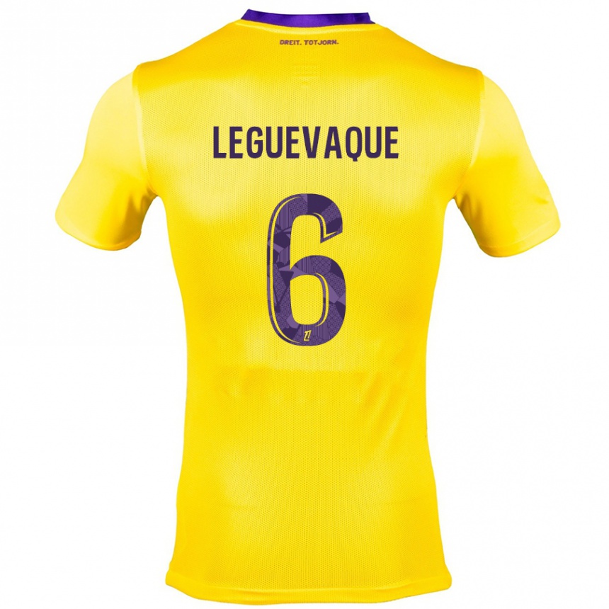 Niño Fútbol Camiseta Laurie Leguevaque #6 Amarillo Morado 2ª Equipación 2024/25 Argentina