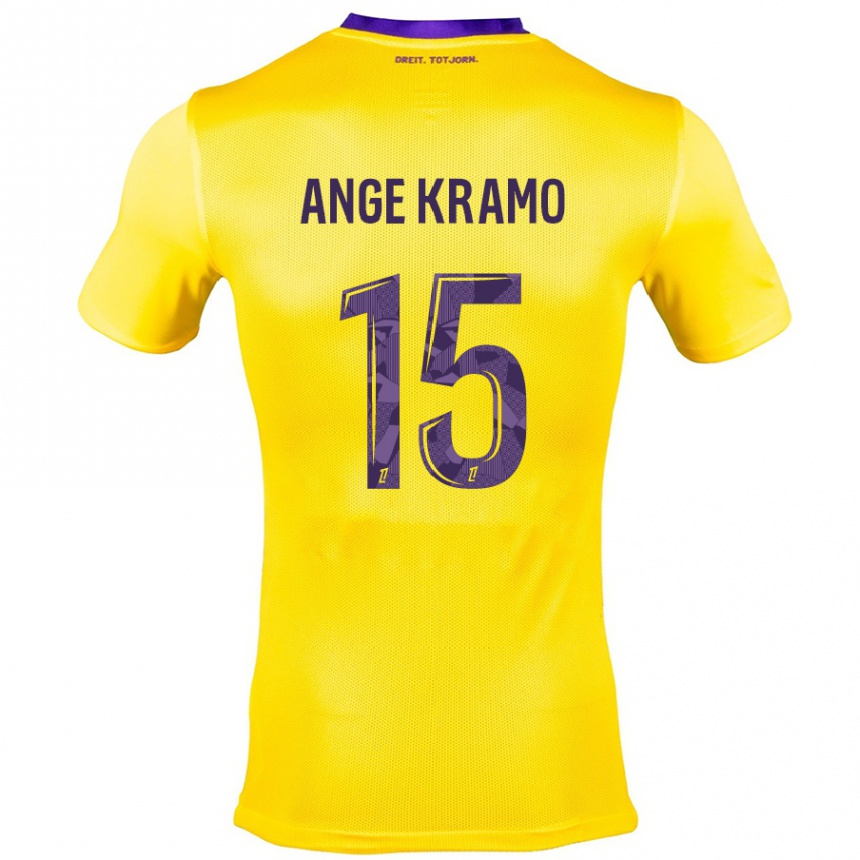 Niño Fútbol Camiseta Marie Ange Kramo #15 Amarillo Morado 2ª Equipación 2024/25 Argentina