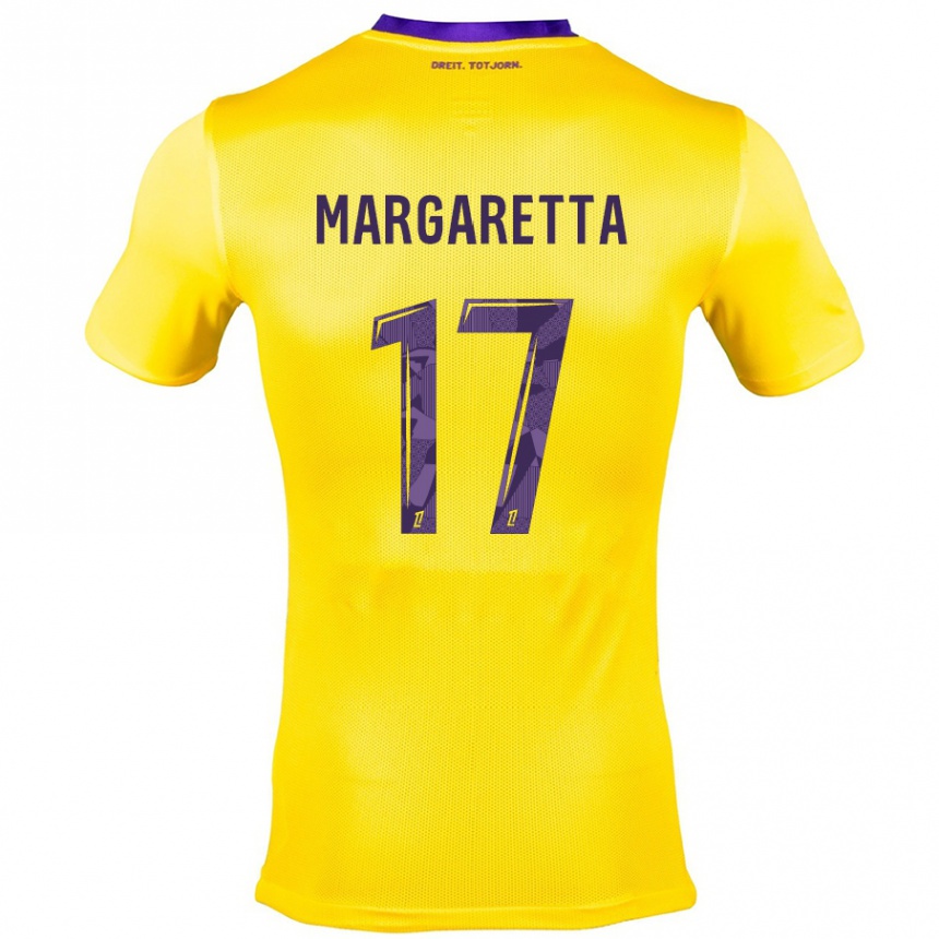 Niño Fútbol Camiseta Jessica Margaretta #17 Amarillo Morado 2ª Equipación 2024/25 Argentina