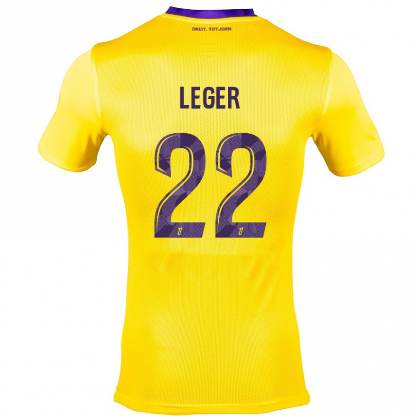 Niño Fútbol Camiseta Christelle Léger #22 Amarillo Morado 2ª Equipación 2024/25 Argentina