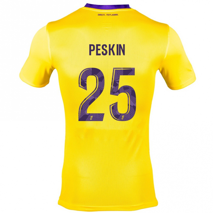 Niño Fútbol Camiseta Kelso Peskin #25 Amarillo Morado 2ª Equipación 2024/25 Argentina