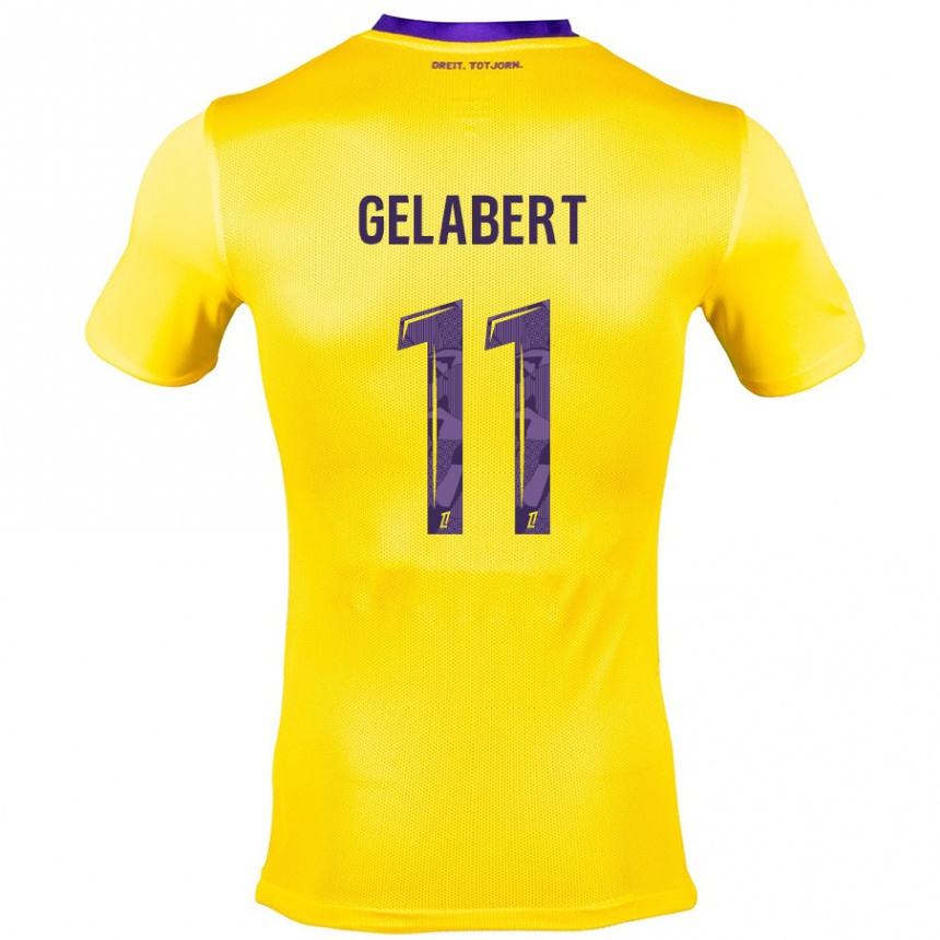 Niño Fútbol Camiseta César Gelabert #11 Amarillo Morado 2ª Equipación 2024/25 Argentina