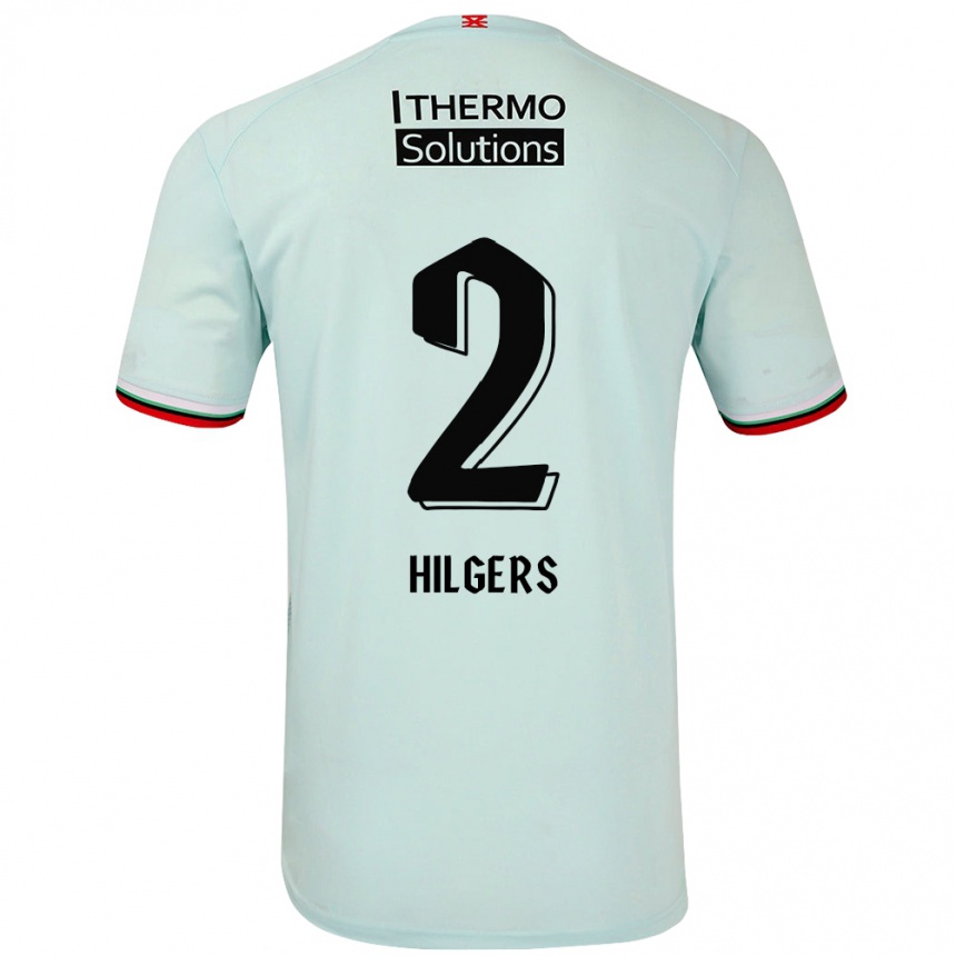 Niño Fútbol Camiseta Mees Hilgers #2 Verde Claro 2ª Equipación 2024/25 Argentina