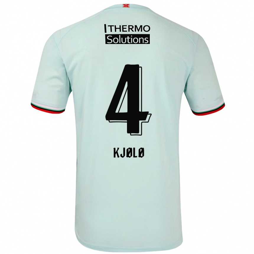 Niño Fútbol Camiseta Mathias Kjølø #4 Verde Claro 2ª Equipación 2024/25 Argentina