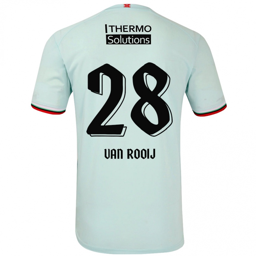 Niño Fútbol Camiseta Bart Van Rooij #28 Verde Claro 2ª Equipación 2024/25 Argentina