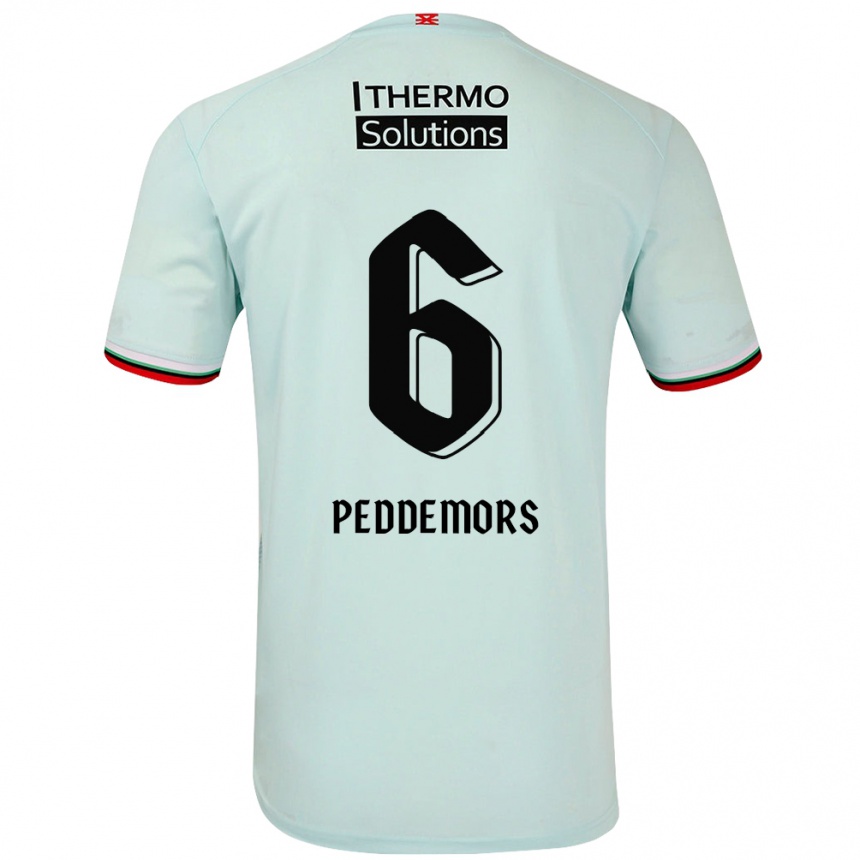 Niño Fútbol Camiseta Ella Peddemors #6 Verde Claro 2ª Equipación 2024/25 Argentina