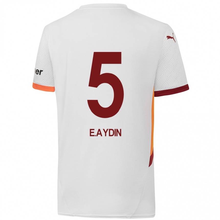 Niño Fútbol Camiseta Eyüp Aydin #5 Blanco Amarillo Rojo 2ª Equipación 2024/25 Argentina