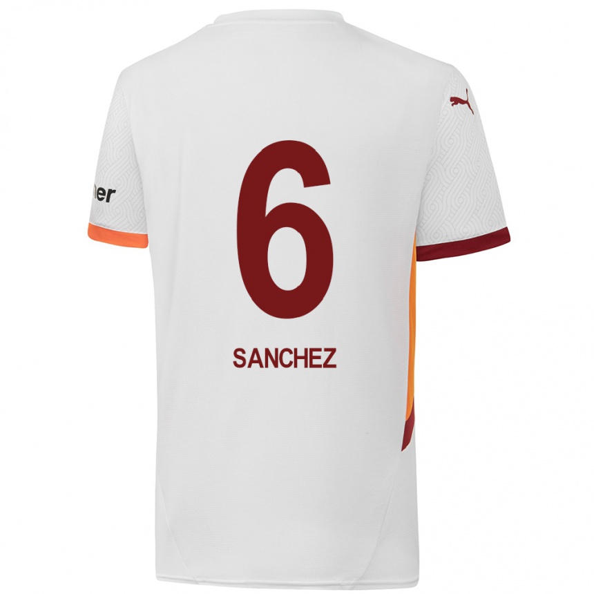 Niño Fútbol Camiseta Davinson Sánchez #6 Blanco Amarillo Rojo 2ª Equipación 2024/25 Argentina