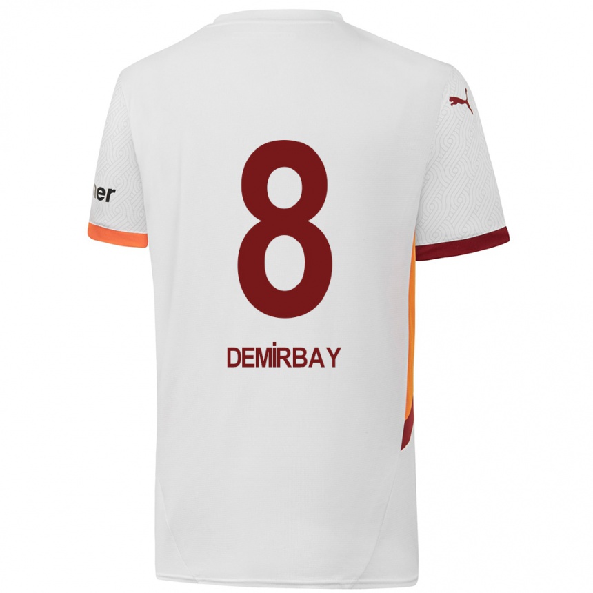 Niño Fútbol Camiseta Kerem Demirbay #8 Blanco Amarillo Rojo 2ª Equipación 2024/25 Argentina