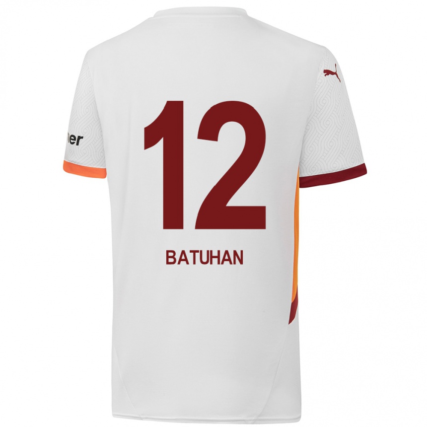 Niño Fútbol Camiseta Batuhan Şen #12 Blanco Amarillo Rojo 2ª Equipación 2024/25 Argentina