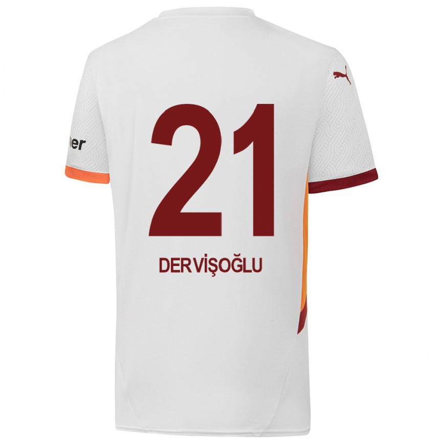 Niño Fútbol Camiseta Halil Dervişoğlu #21 Blanco Amarillo Rojo 2ª Equipación 2024/25 Argentina