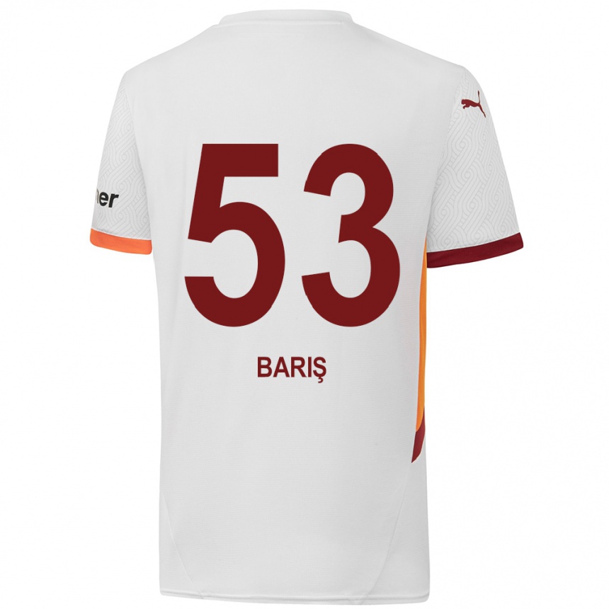 Niño Fútbol Camiseta Barış Alper Yılmaz #53 Blanco Amarillo Rojo 2ª Equipación 2024/25 Argentina