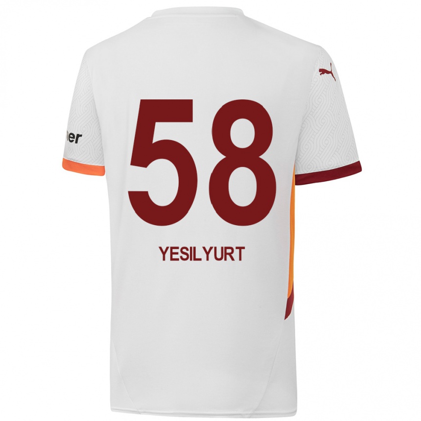 Niño Fútbol Camiseta Ali Yeşilyurt #58 Blanco Amarillo Rojo 2ª Equipación 2024/25 Argentina