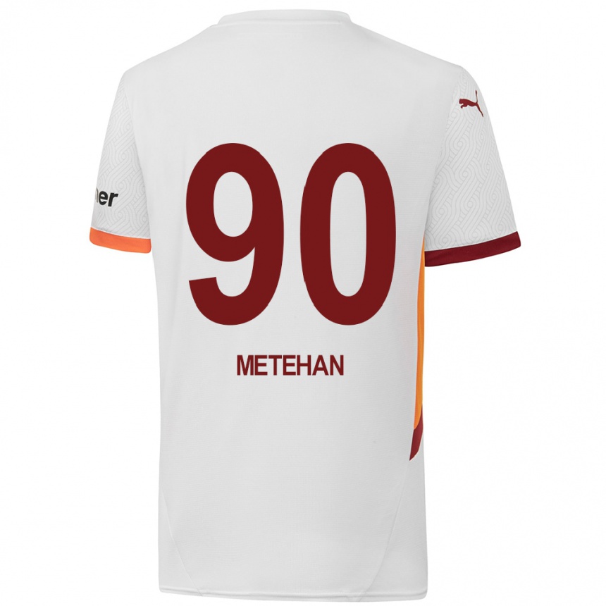 Niño Fútbol Camiseta Metehan Baltacı #90 Blanco Amarillo Rojo 2ª Equipación 2024/25 Argentina