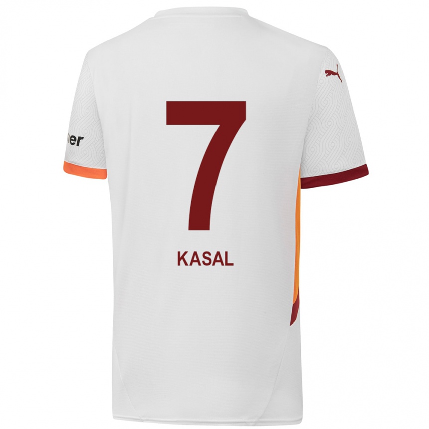 Niño Fútbol Camiseta Yasin Kasal #7 Blanco Amarillo Rojo 2ª Equipación 2024/25 Argentina