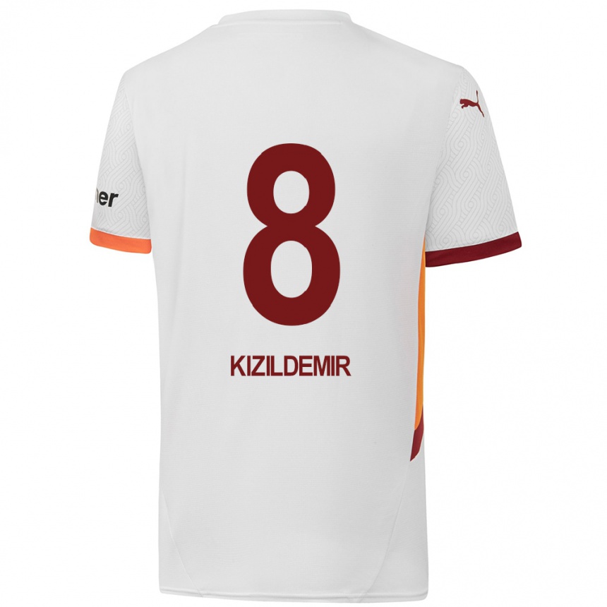 Niño Fútbol Camiseta Berk Kizildemir #8 Blanco Amarillo Rojo 2ª Equipación 2024/25 Argentina