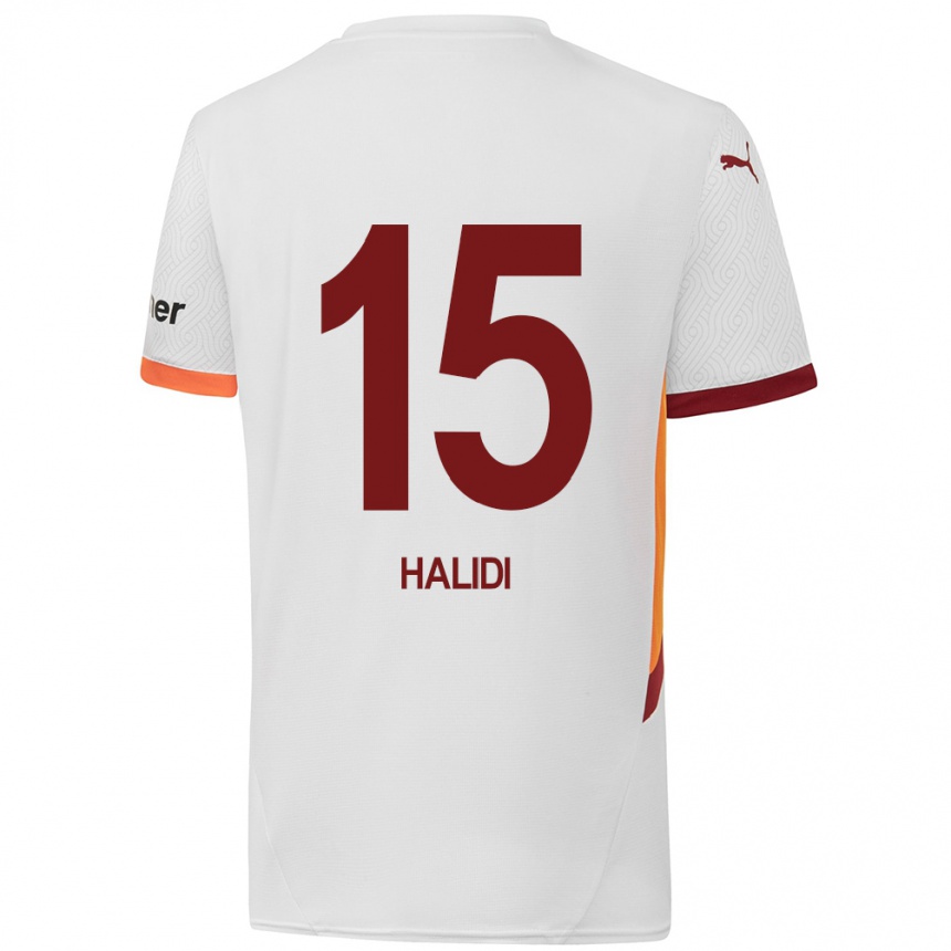 Niño Fútbol Camiseta Isa Halidi #15 Blanco Amarillo Rojo 2ª Equipación 2024/25 Argentina