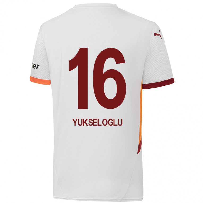 Niño Fútbol Camiseta Ayaz Yükseloğlu #16 Blanco Amarillo Rojo 2ª Equipación 2024/25 Argentina