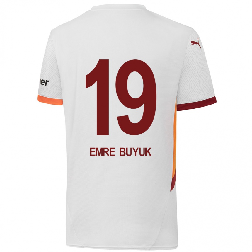 Niño Fútbol Camiseta Enes Emre Büyük #19 Blanco Amarillo Rojo 2ª Equipación 2024/25 Argentina