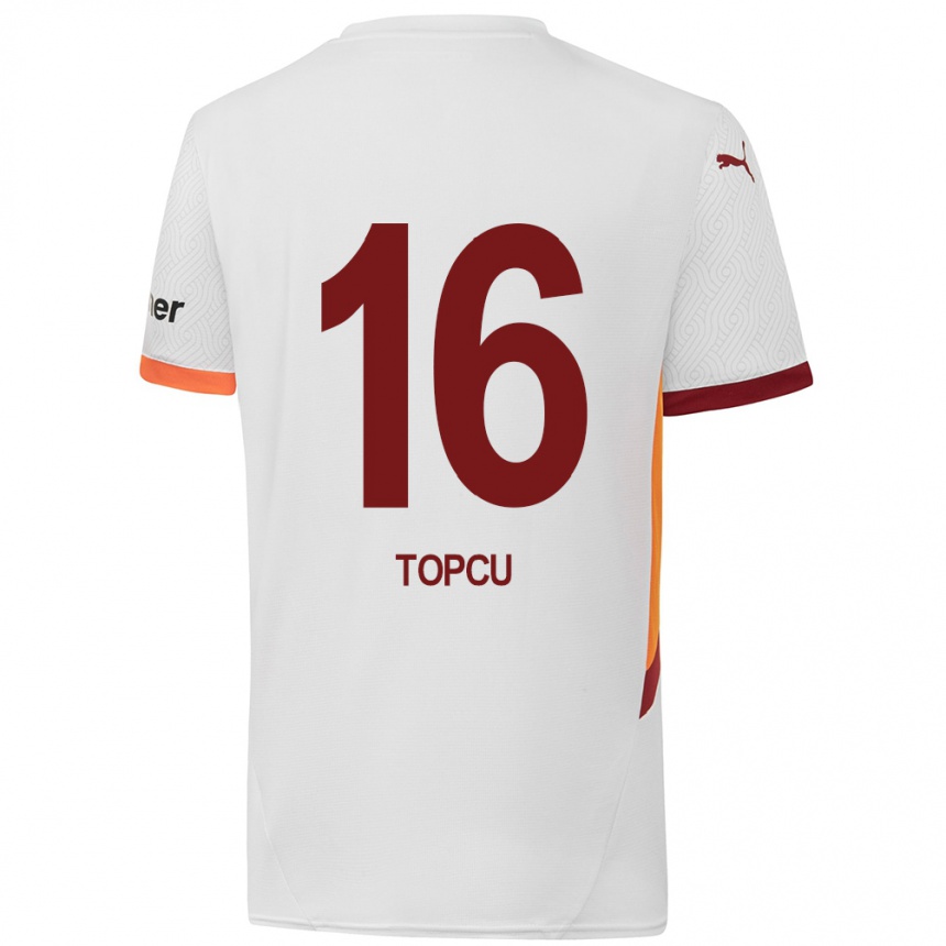 Niño Fútbol Camiseta Ebru Topçu #16 Blanco Amarillo Rojo 2ª Equipación 2024/25 Argentina