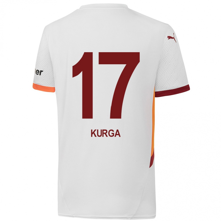 Niño Fútbol Camiseta Handan Kurğa #17 Blanco Amarillo Rojo 2ª Equipación 2024/25 Argentina