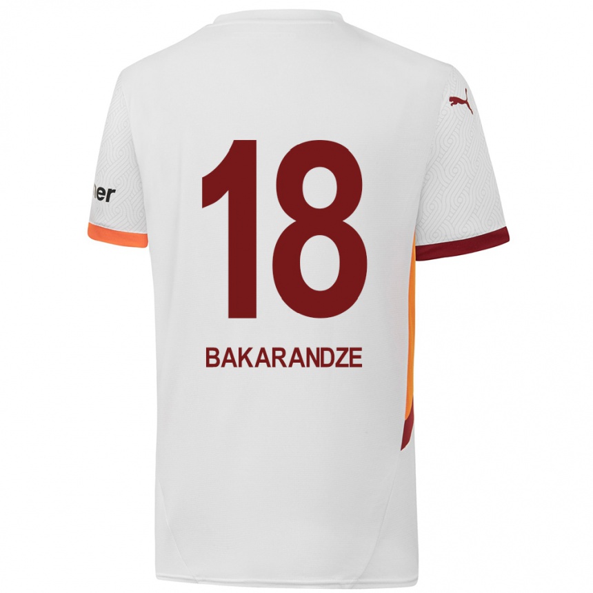 Niño Fútbol Camiseta Kristina Bakarandze #18 Blanco Amarillo Rojo 2ª Equipación 2024/25 Argentina