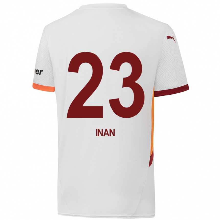 Niño Fútbol Camiseta Müge İnan #23 Blanco Amarillo Rojo 2ª Equipación 2024/25 Argentina