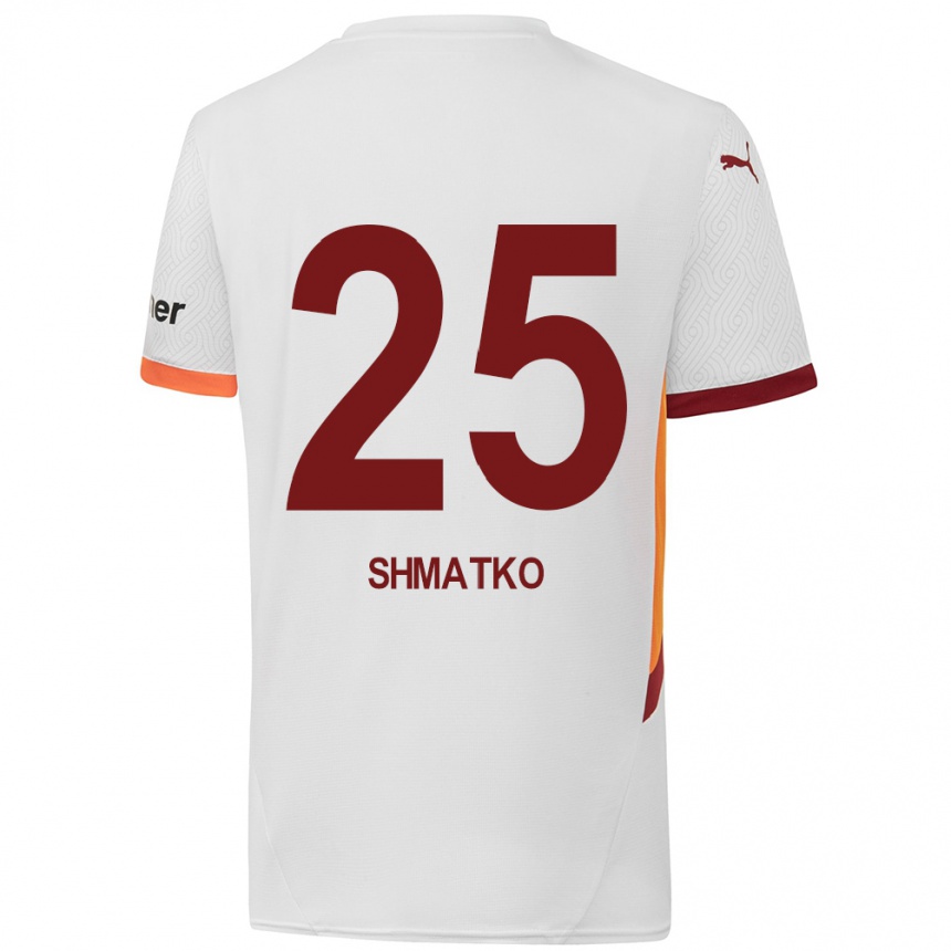 Niño Fútbol Camiseta Lyubov Shmatko #25 Blanco Amarillo Rojo 2ª Equipación 2024/25 Argentina