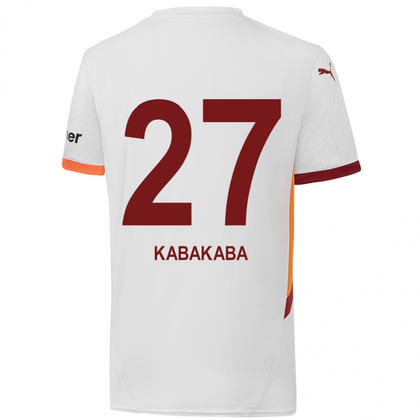 Niño Fútbol Camiseta Naomie Kabakaba #27 Blanco Amarillo Rojo 2ª Equipación 2024/25 Argentina