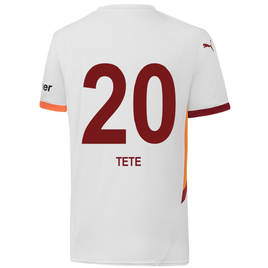 Niño Fútbol Camiseta Tete #20 Blanco Amarillo Rojo 2ª Equipación 2024/25 Argentina