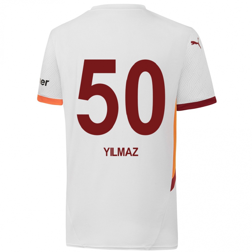 Niño Fútbol Camiseta Jankat Yılmaz #50 Blanco Amarillo Rojo 2ª Equipación 2024/25 Argentina