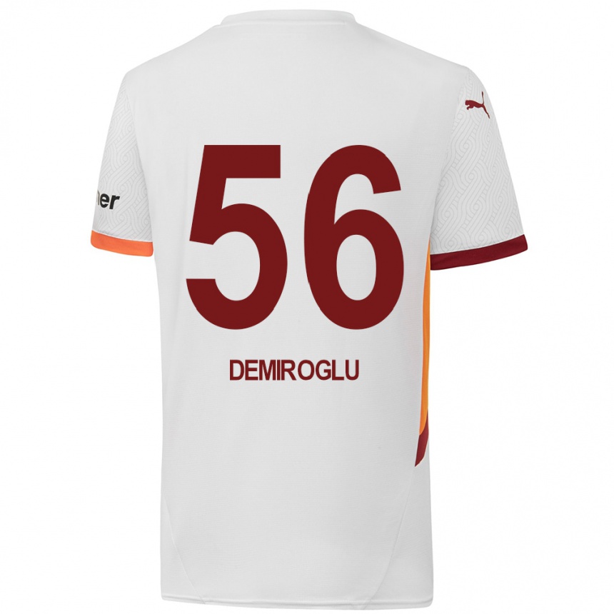 Niño Fútbol Camiseta Baran Demiroğlu #56 Blanco Amarillo Rojo 2ª Equipación 2024/25 Argentina