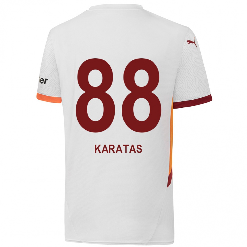 Niño Fútbol Camiseta Kazımcan Karataş #88 Blanco Amarillo Rojo 2ª Equipación 2024/25 Argentina