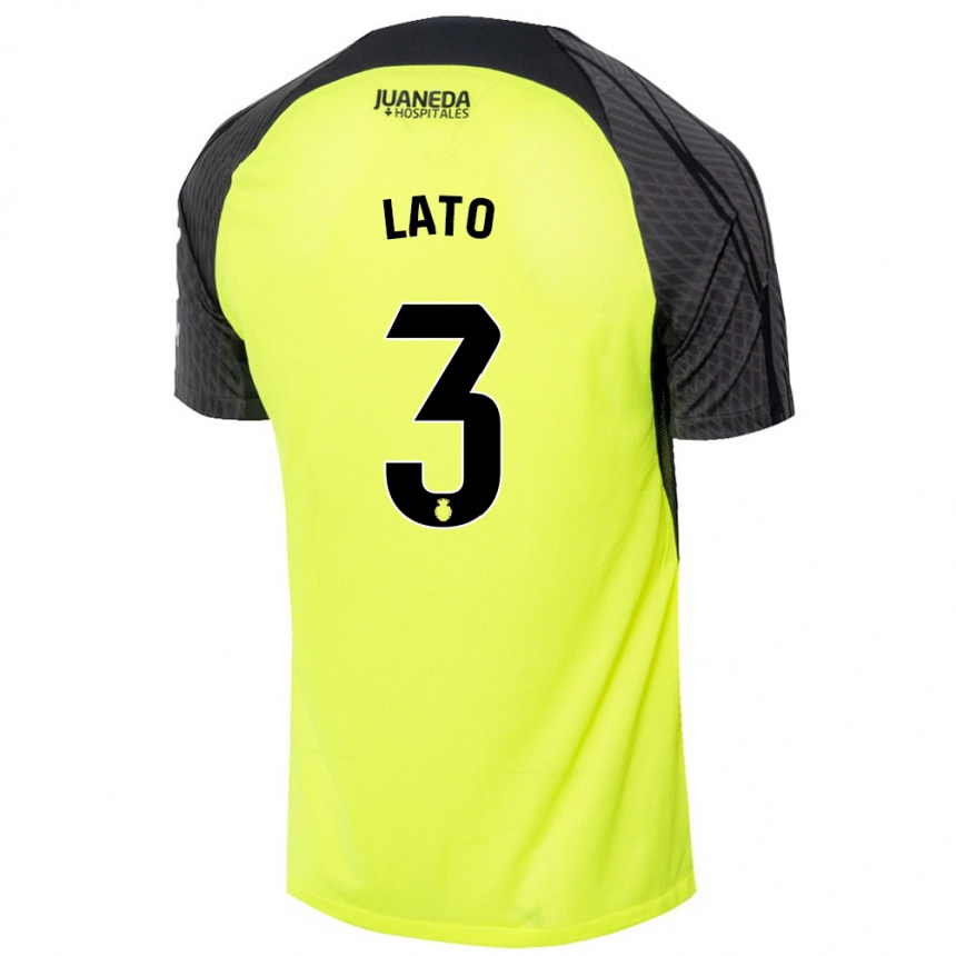 Niño Fútbol Camiseta Toni Lato #3 Verde Fluorescente Negro 2ª Equipación 2024/25 Argentina