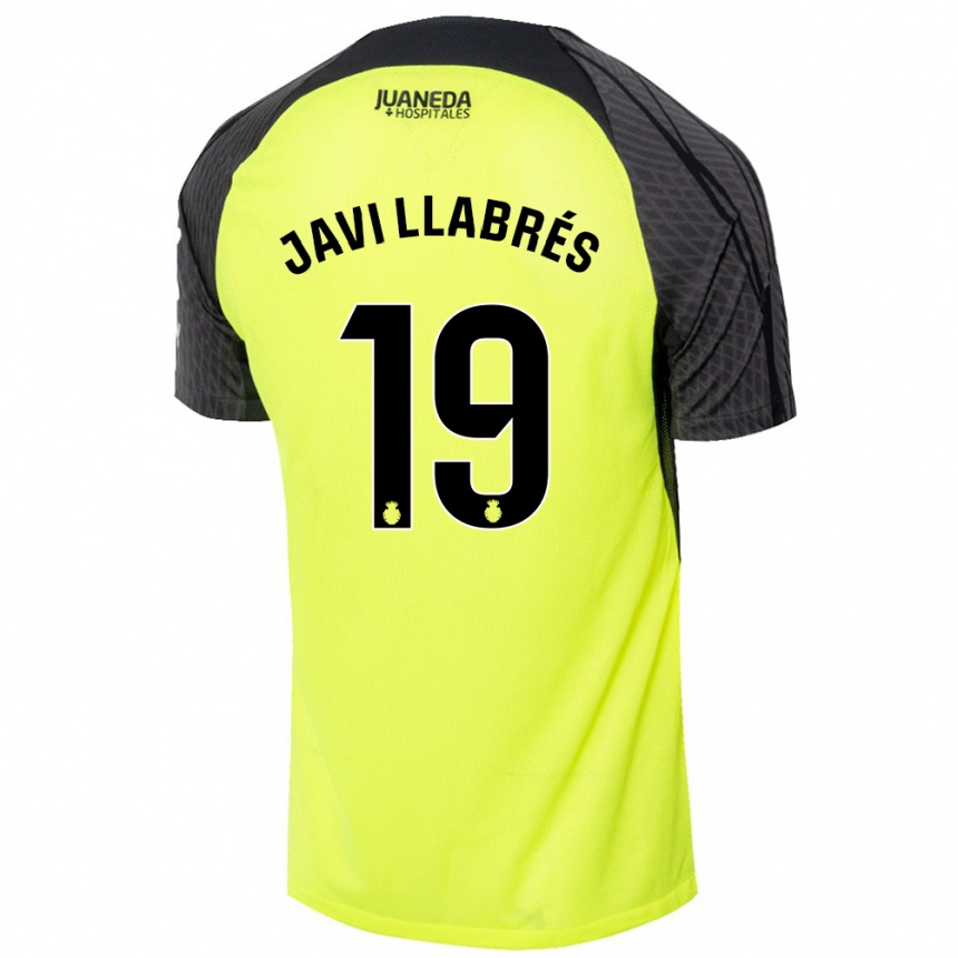 Niño Fútbol Camiseta Javi Llabrés #19 Verde Fluorescente Negro 2ª Equipación 2024/25 Argentina