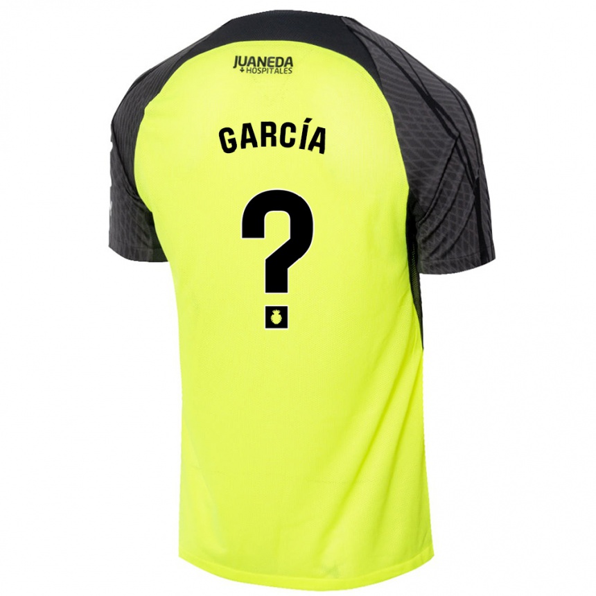 Niño Fútbol Camiseta Pere García #0 Verde Fluorescente Negro 2ª Equipación 2024/25 Argentina