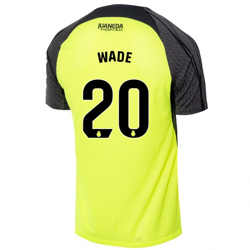 Niño Fútbol Camiseta Sebas Wade #20 Verde Fluorescente Negro 2ª Equipación 2024/25 Argentina