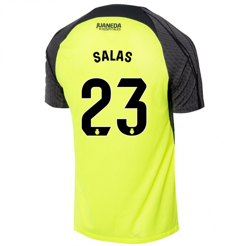 Niño Fútbol Camiseta Jan Salas #23 Verde Fluorescente Negro 2ª Equipación 2024/25 Argentina