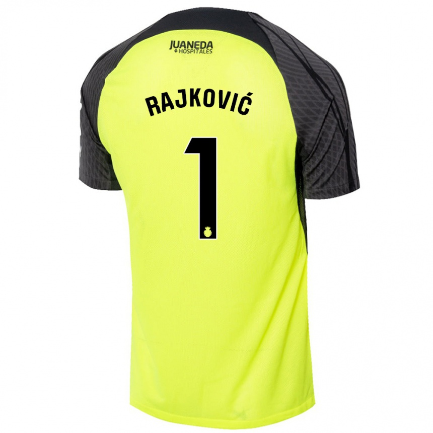 Niño Fútbol Camiseta Predrag Rajkovic #1 Verde Fluorescente Negro 2ª Equipación 2024/25 Argentina