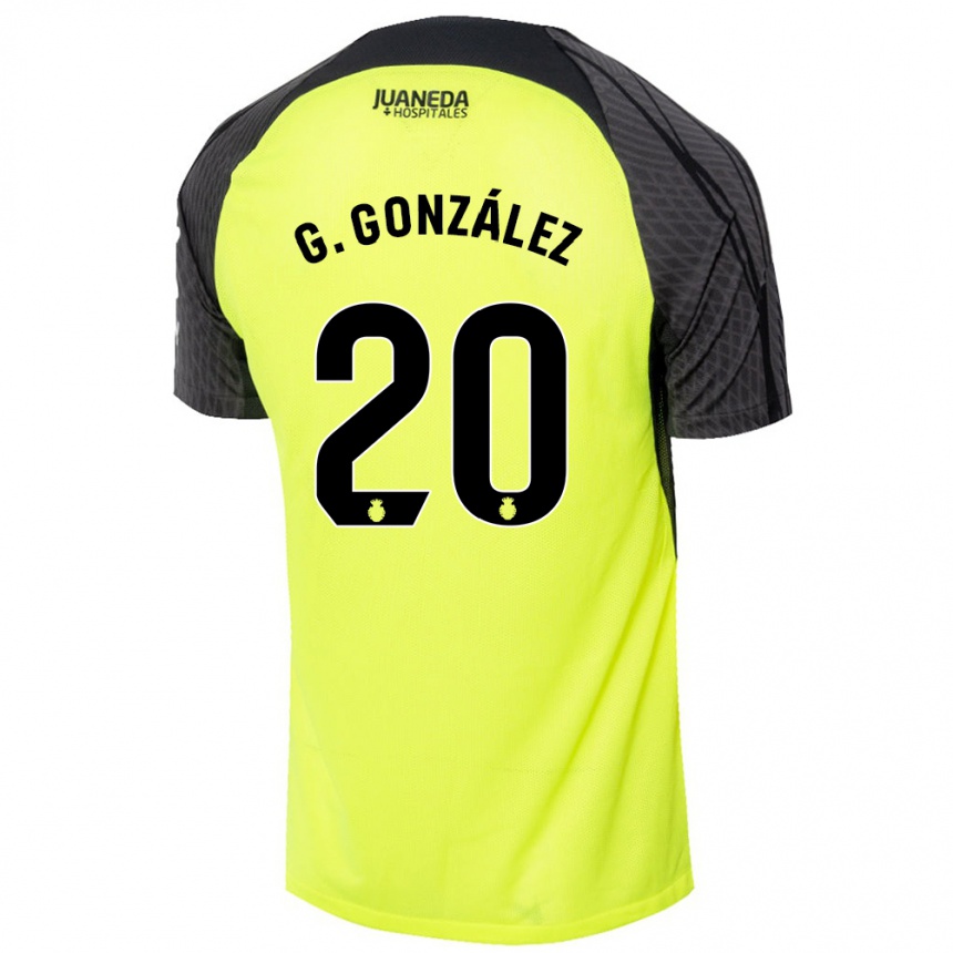 Niño Fútbol Camiseta Giovanni González #20 Verde Fluorescente Negro 2ª Equipación 2024/25 Argentina