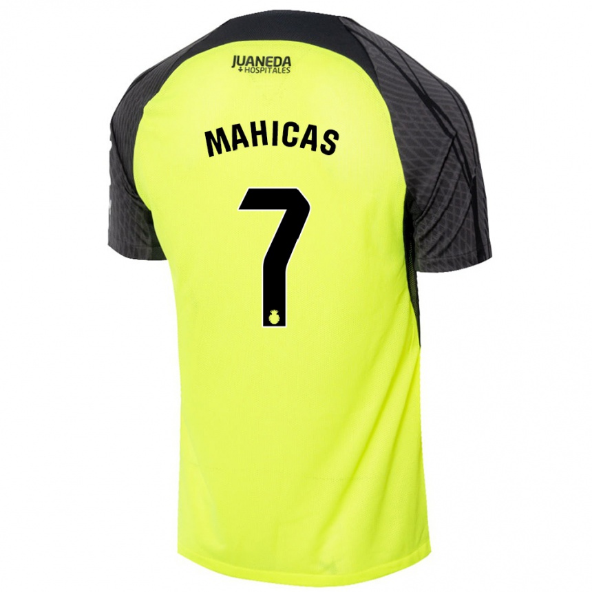 Niño Fútbol Camiseta Julián Mahicas #7 Verde Fluorescente Negro 2ª Equipación 2024/25 Argentina