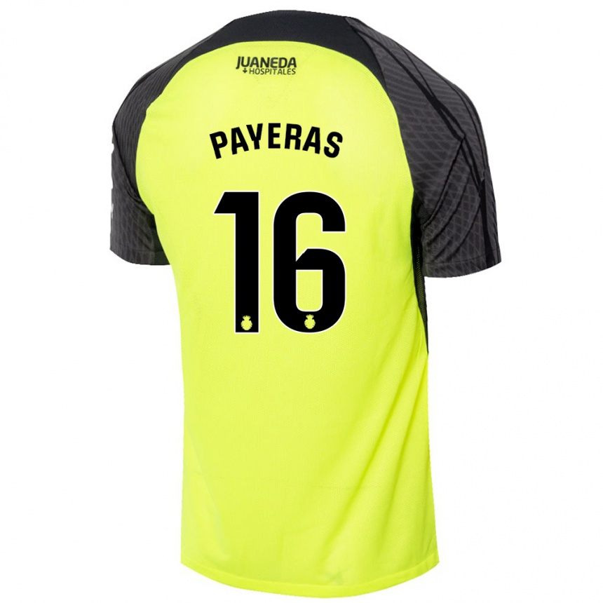 Niño Fútbol Camiseta Martí Payeras #16 Verde Fluorescente Negro 2ª Equipación 2024/25 Argentina