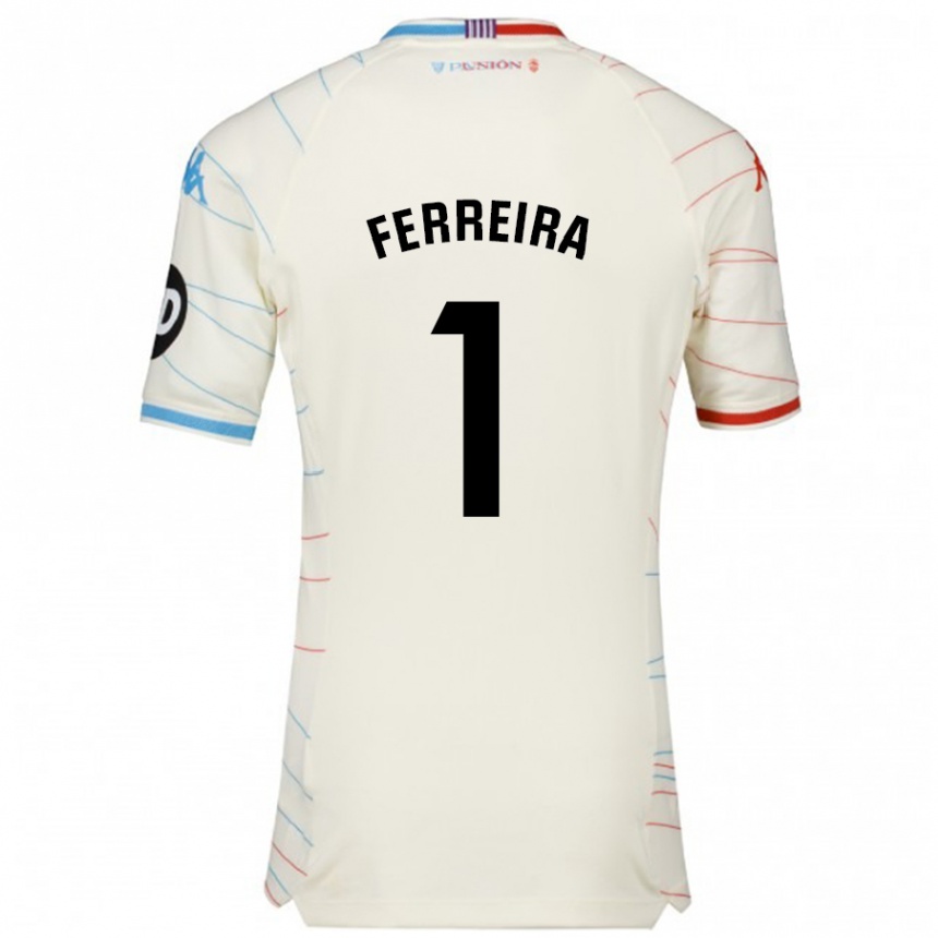 Niño Fútbol Camiseta André Ferreira #1 Blanco Rojo Azul 2ª Equipación 2024/25 Argentina