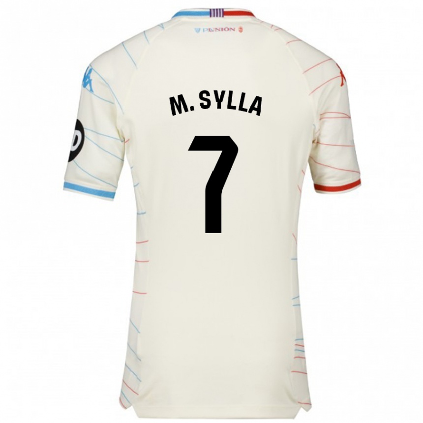 Niño Fútbol Camiseta Mamadou Sylla #7 Blanco Rojo Azul 2ª Equipación 2024/25 Argentina