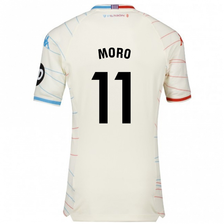 Niño Fútbol Camiseta Raúl Moro #11 Blanco Rojo Azul 2ª Equipación 2024/25 Argentina